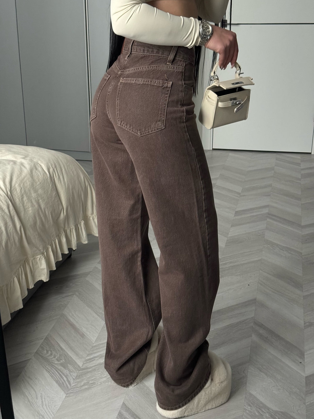 Women's High Waist Wide Leg Denim Pants