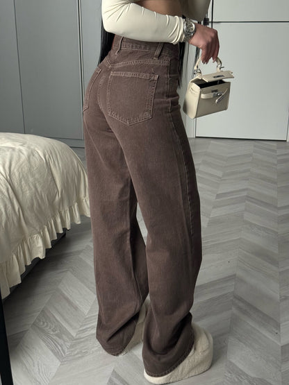 Women's High Waist Wide Leg Denim Pants